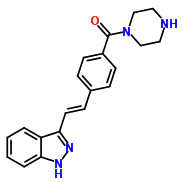 1000669-72-6,[4-[2-(1H-Indazol-3-yl)ethenyl]phenyl]-1-piperazinylmethanone,[4-[2-(1H-Indazol-3-yl)ethenyl]phenyl]-1-piperazinylmethanone